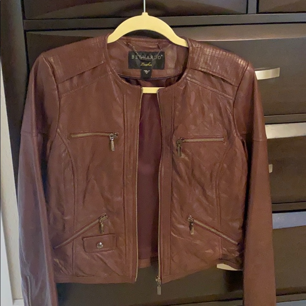 Leather Jacket. Burgundy